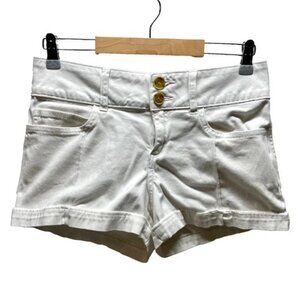 Bella Dahl Chino Shorts Women's 28 White Mid Rise Cuffed Stretch Pockets GUC
